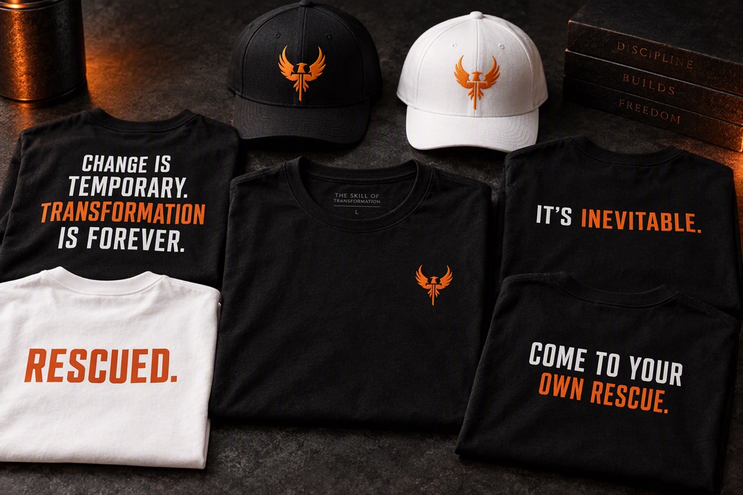 The Skill of Transformation apparel and hats